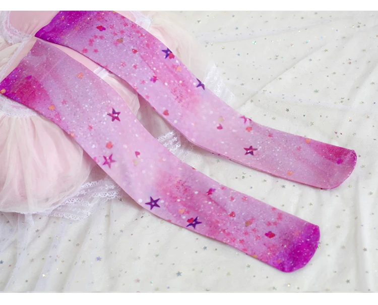 Женские чулки выше колена Dream Starry Sky &amp Pinik в стиле &quotЛолита&quot длинные до бедра с