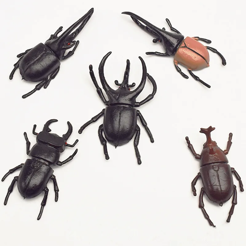 6 style 13cm simulation beetle toys special lifelike model simulation insect toy nursery teaching aids joke toys joke toys
