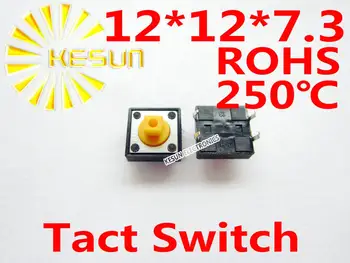 

500PCS DIP 12X12X7.3MM Tactile Tact Push Button Micro Switch Momentary ROHS