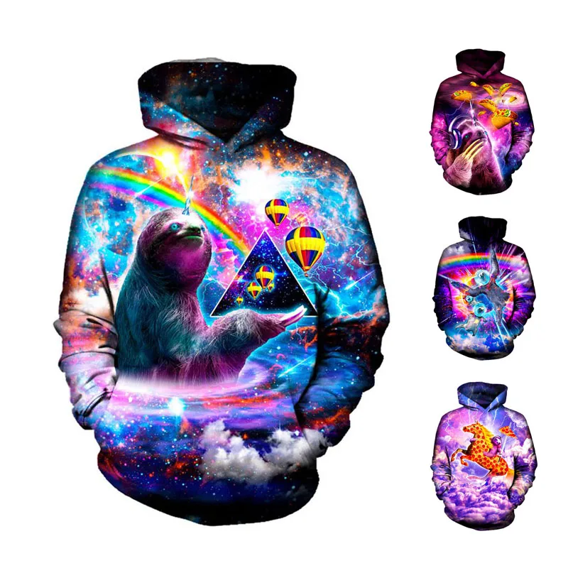 Newest Design Hoodie Galaxy Space Sloth Pizza 3D Sweatshirt Men Women Plus Size Funny Tracksuit Casual Pullover Tops