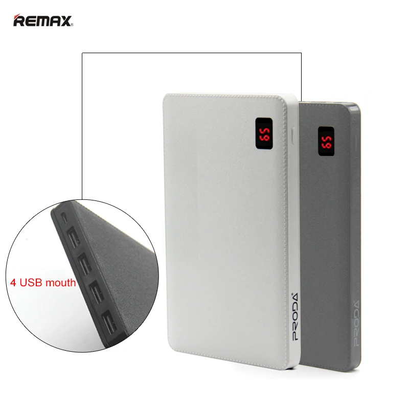 Remax внешний аккумулятор 30000 мАч Внешний повербанк 4 USB портативный мобильный