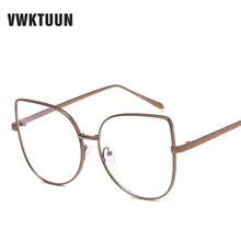 VWKTUUN оправа для очков ретро женские металлические простые очки оправа кошачий глаз винтажные очки оправа поддельные очки мужские очки