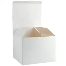 Kraft Box Square 3 x 3 x 3 Inches, White Paper Gift Boxes with Lids packing bags, Crafting, Cupcake Boxes- 25