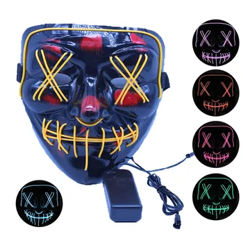 

Led Mask Glowing in Dark Scary Party Masquerade Mask Halloween Festival Skull Mascara Light Cosplay Gift Wholesale Hot Sale
