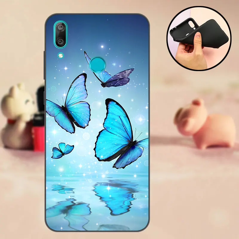 Силиконовый чехол для Huawei Y7 2019 Prime телефона черный мягкий матовый Y 7 из ТПУ 6 26