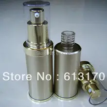 EMS или DHL 30 мл Золотая пустая бутылка с пневмонасосом косметический раствор надежных партнеров! безвоздушные многоразовый лосьон бутылки для упаковки образцов контейнер