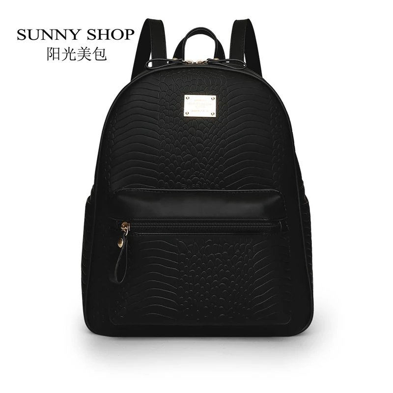 

SUNNY SHOP Korean Preppy Backpack Fashion Women Waterproof Fabric Bagpack School Bags For Teenagers Casual Daypack