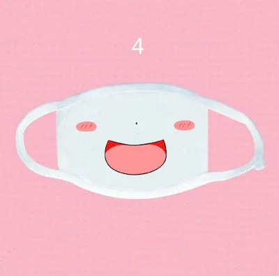 1 шт., милая противопылевая маска для лица, хлопковая дыхательная маска для рта, аниме, мультяшная маска для рта, муфта, смайлик, Повседневная и модная маска