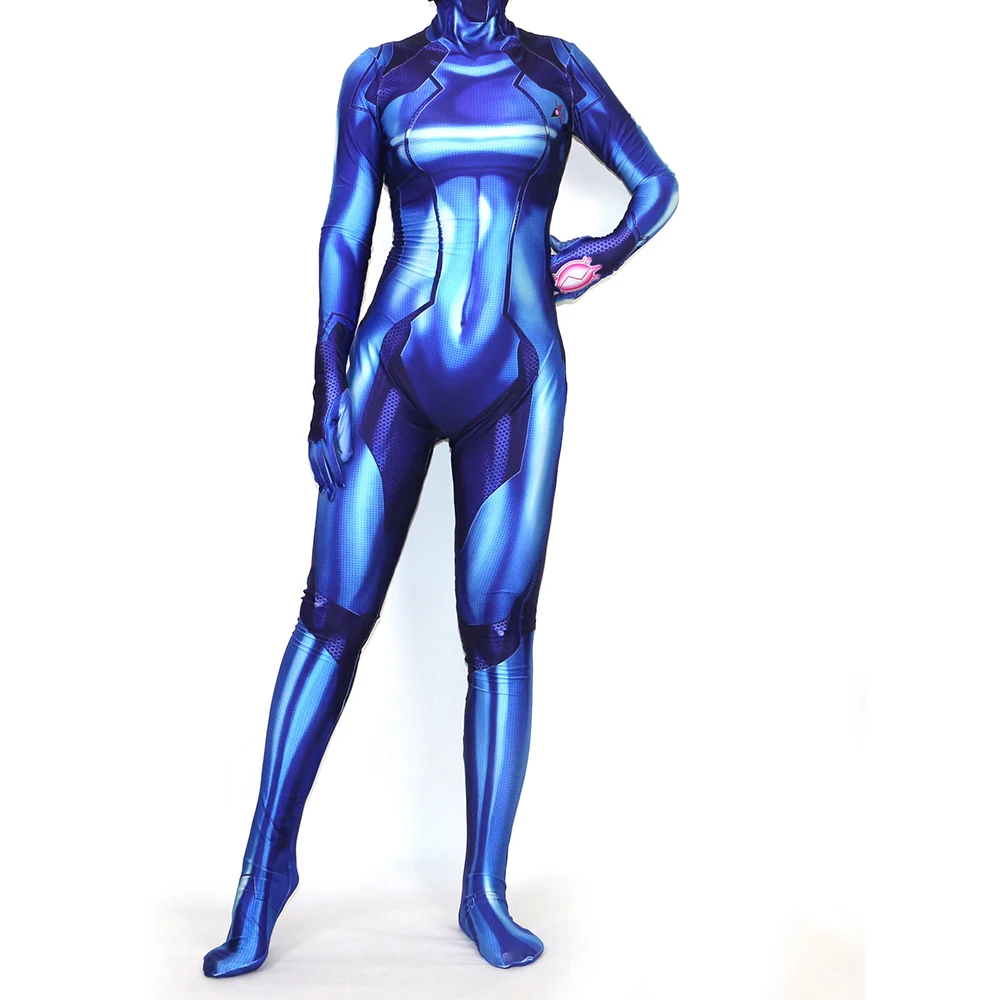 

Women METROID Costumes Game Zentai Adult Samus Aran Costume Halloween Costumes Cosplay Jumpsuits Long Sleeve