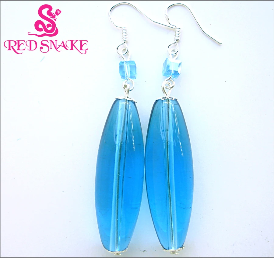 RED SNAKE Fashion Dangle Earrings Handmade Classic lake bule olivary Murano Glass Earring | Украшения и аксессуары