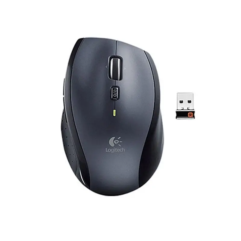 Беспроводная игровая мышь logitech M705 для ноутбука, ПК, оригинальные лазерные геймерские мыши, эргономичный приемник для компьютера - Цвет: Black