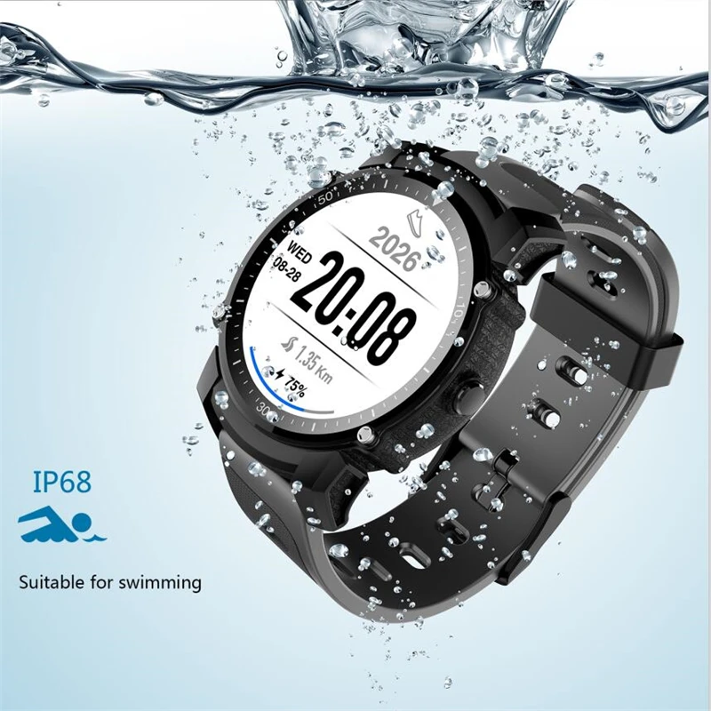 

FS08 GPS Bluetooth Smart Watch Waterproof IP68 Swimming Sports Fitnes Tracker Stopwatch Heart Rate Monitor Wristwatch Clock