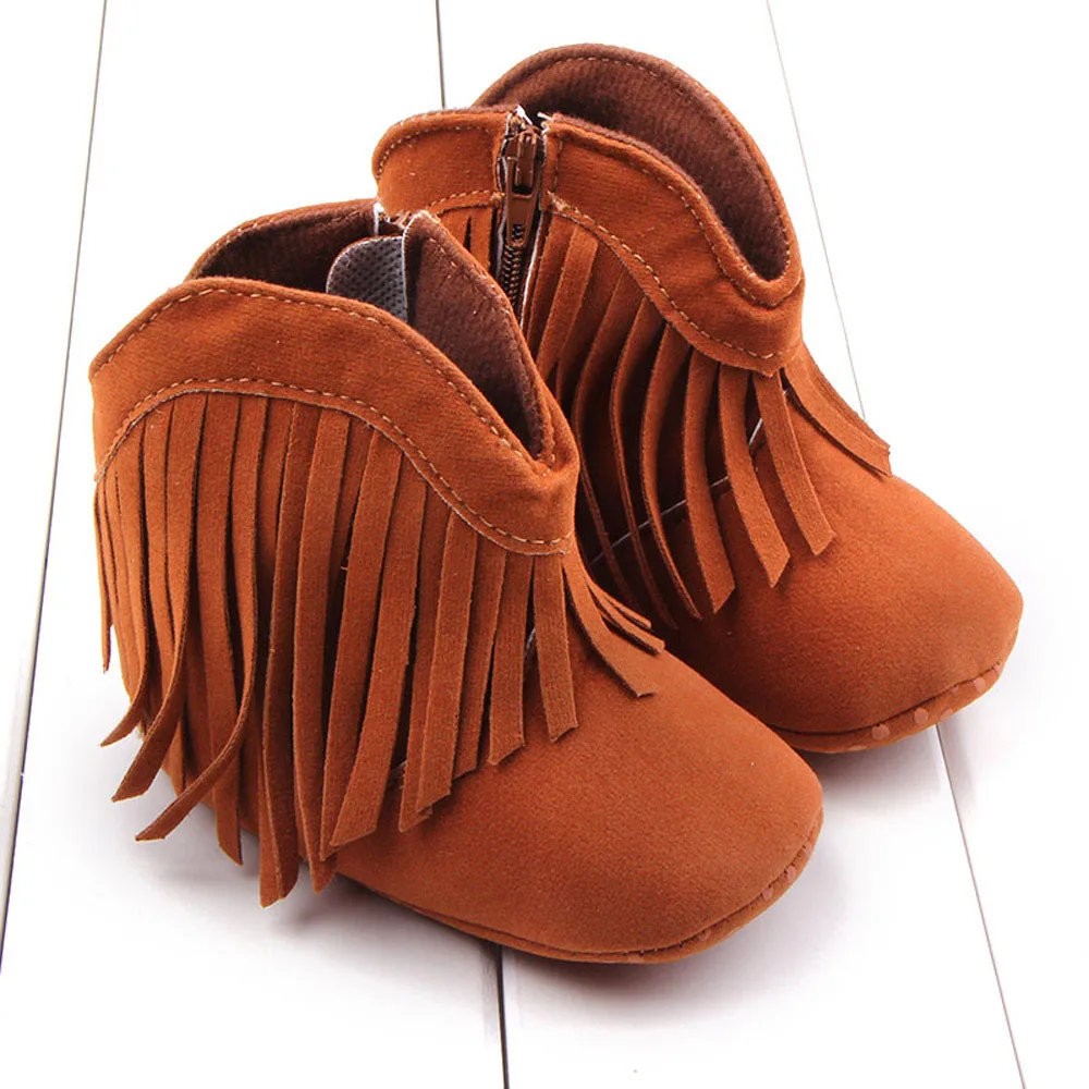 MUQGEW/ модные удобные ботинки для девочек; детская обувь с бахромой; Детские теплые ботинки с мягкой подошвой;# YL1