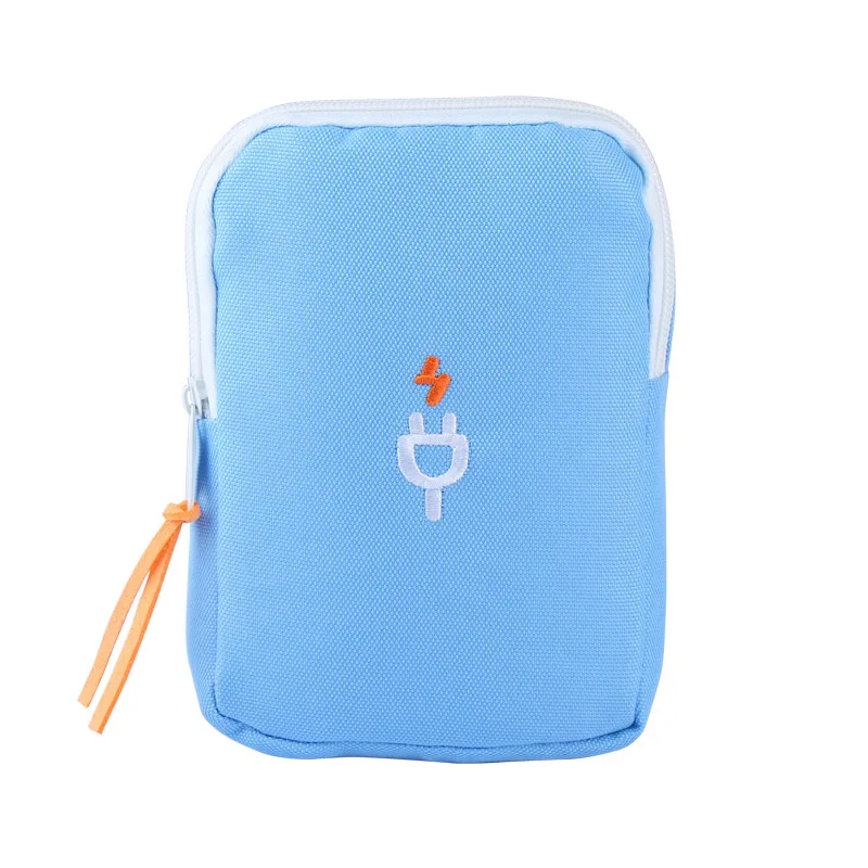 Женская Цифровая Сумка, линия передачи данных, Дополнительный внешний аккумулятор, посылка, портативная, многофункциональная, для путешествий, мужская сумка, чехол, аксессуары - Цвет: blue