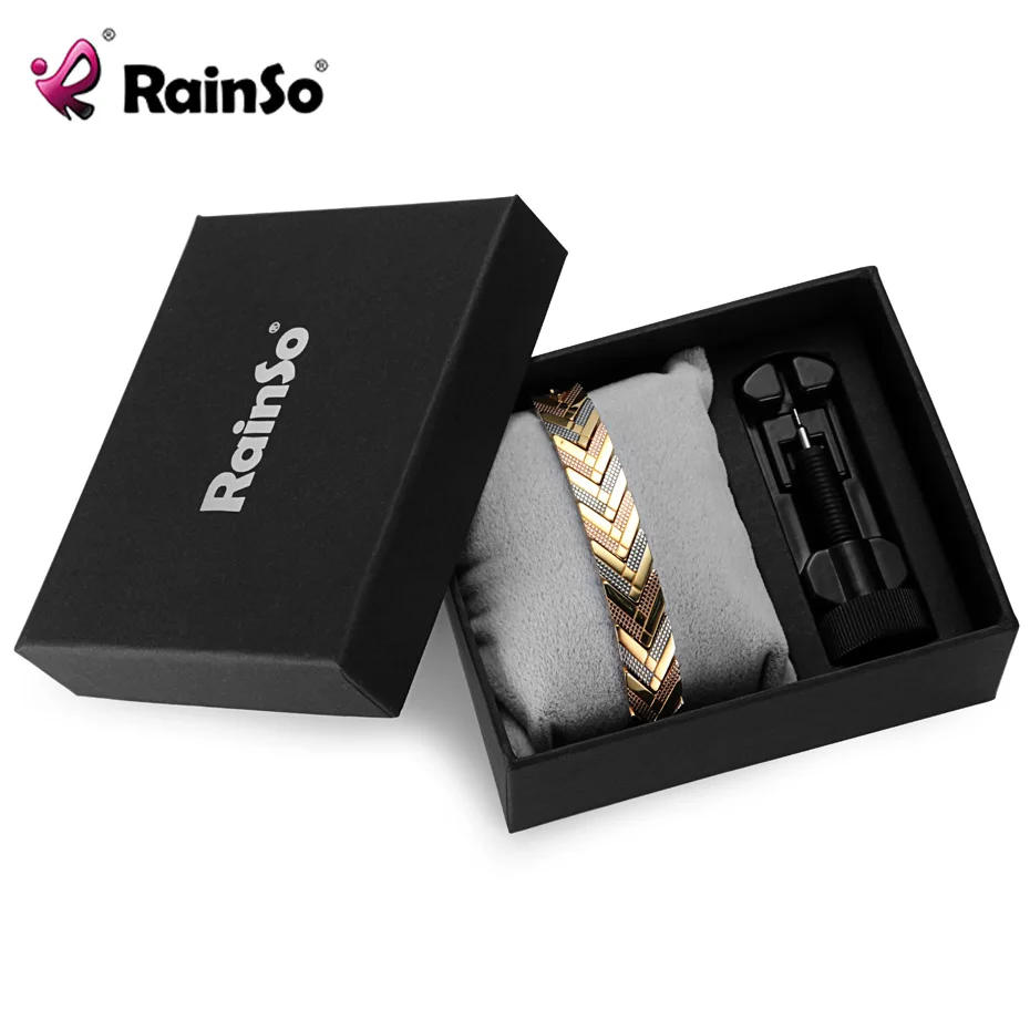 Online RainSo magnético pulsera brazalete para las mujeres de germanio Bio pulsera de energía terapia curativa pulseras 2019 gran oferta de joyería de moda