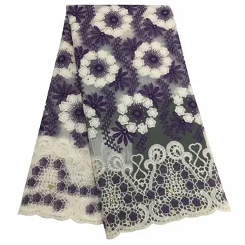

2019 hot arrival African net lace with Rhinestones French lace fabric Emerald Nigeria cord lace Net Lace Material for party