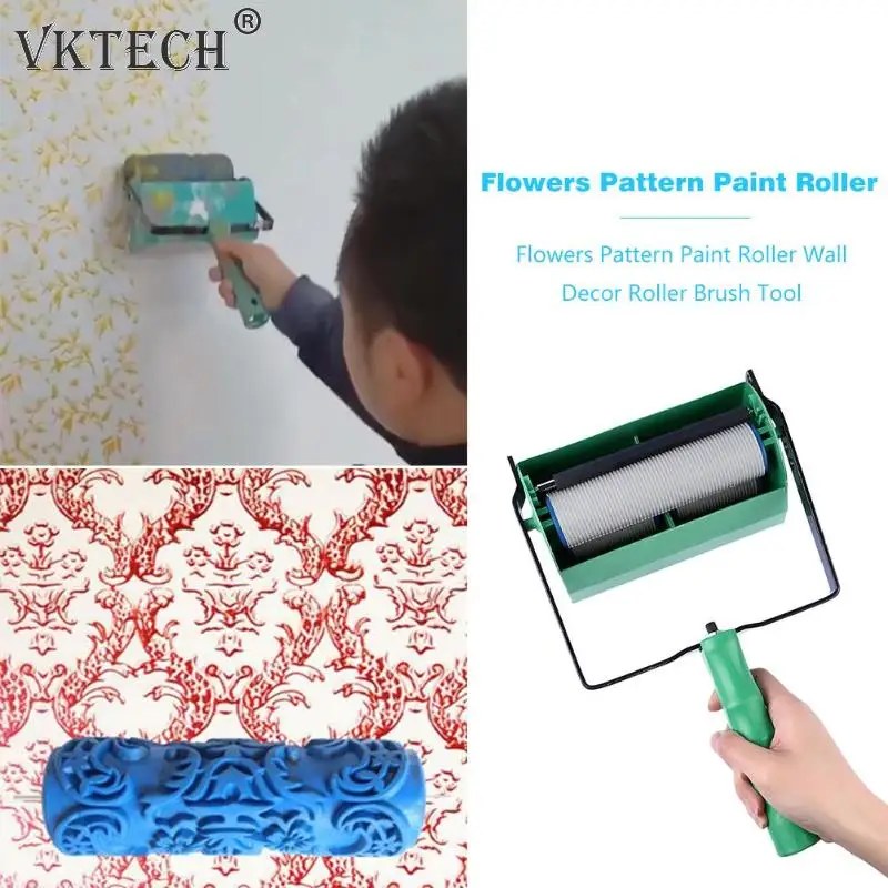 

5 inch Flowers Pattern Paint Roller Wall Decorative Roller Art Brush Tool Wall Brushing Tool DIY Decoration Painting Machine