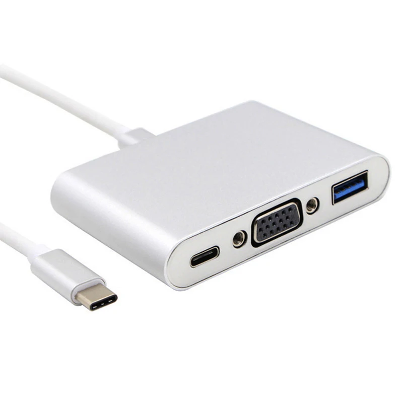 HD 1080P USB3.1 Type-C к VGA три в одном конвертер передача с источником питания USB