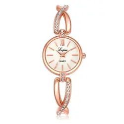 Lvpai бренд класса люкс Роза кварцевые часы с алмазами наручные женские часы для женщин модное платье часы Relogio Feminino для