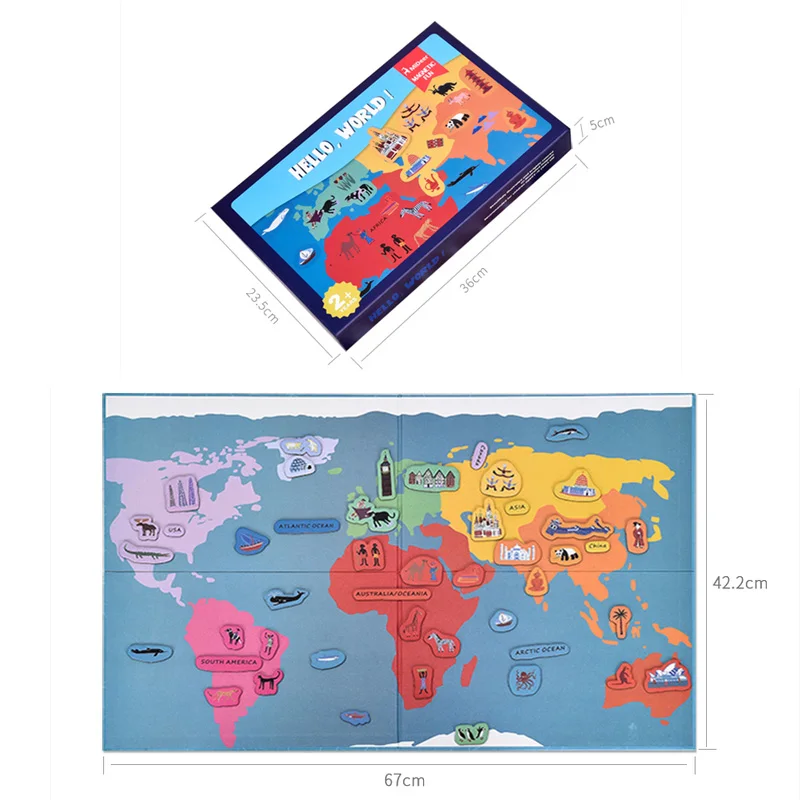 Mapa do mundo magnético  Crianças Brinquedos De Aprendizagem De