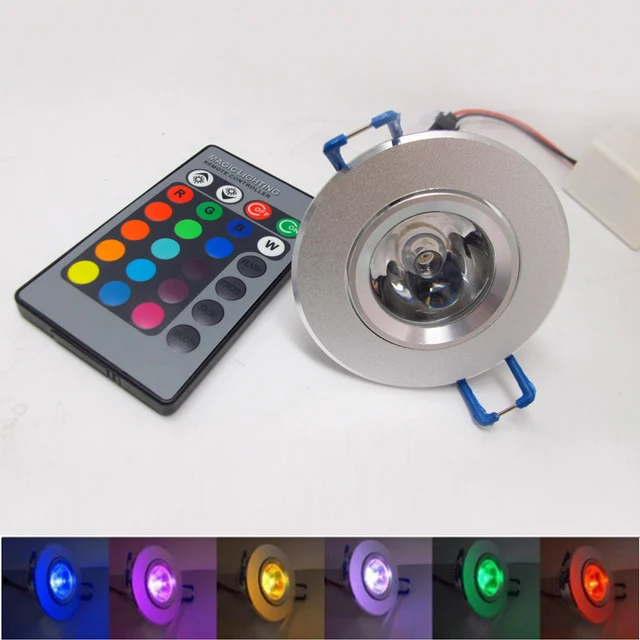 10pcs/lot 3W RGB LED Downlight Remote Control Color Changing LED