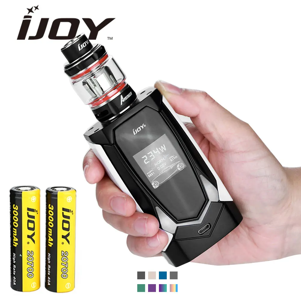

New Original IJOY 6000mAh Avenger 270 234W Voice Control TC Kit with 2/3.2ml Tank & 0.15/0.35ohm Coil English Voice Control
