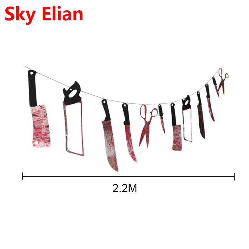 halloween decorations for home 12 pcs bloody plastic knife halloween party decoration bunting halloween props party