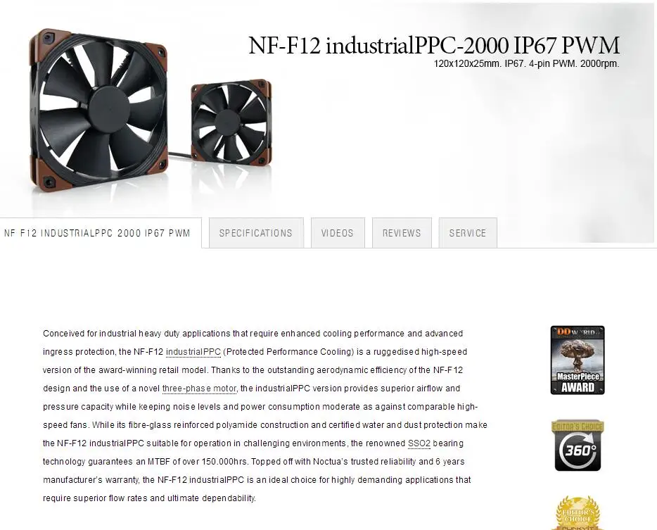 Noctua NF-F12 industrialPPC-2000 IP67 PWM 4P PC компьютерные корпуса башни Процессор 12 мм вентилятор кулеры вентиляторы Вентилятор охлаждения