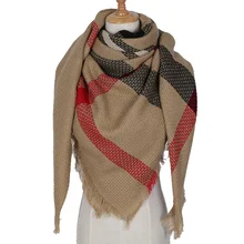 

Women Winter Scarf 2016 Brand Plaid Scarf New Designer Unisex Acrylic Basic Shawls Women Scarves Big Size shawls