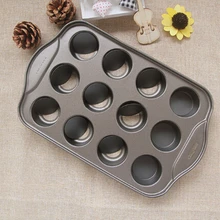 1 шт., 12 стаканов, железная антипригарная металлическая форма для выпечки торта, мини противень для выпечки капкейков, мини металлическая Форма для кексов JC 0528