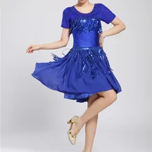 Новые женские латинские танцевальные платья с кисточками в стиле ча/Румба/Самба/бальные/Танго танцевальная одежда костюм для танцев для девушки