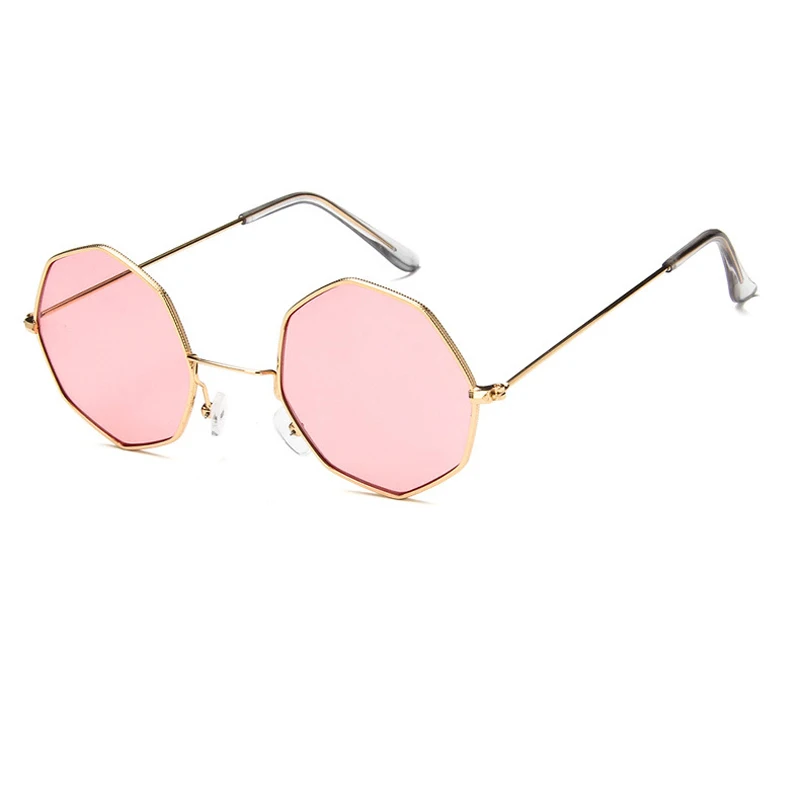 Восьмиугольные солнцезащитные очки для женщин, круглые зеркальные ретро роскошные овальные маленькие солнцезащитные очки, желтые синие женские брендовые дизайнерские очки Oculos De Sol - Цвет линз: KDUN672-C4