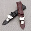 Business Casual Black Brown Genuine Calfskin Leather Watch band Strap Butterfly Buckle Crocodile Pattern Bracelet 18 20 22 24 mm ► Photo 1/6
