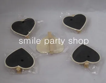 

50pcs/lot Heart shape Wooden Blackboard Chalk Board Pegs,Chalkboard Clips - Wedding Table Decoration,Place Setting, Party Favor