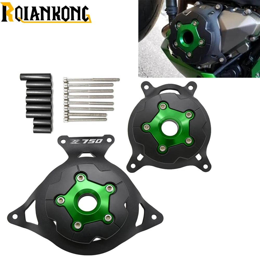 

For Kawasaki Z750 2008-2016 Motorcycle accessories Engine Stator Cover Engine Guard Protection Side Shield Protector logo z750