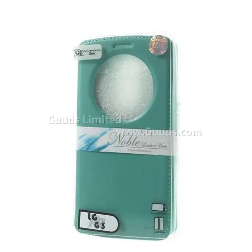 Roar Korea Noble Quick Circle Leather Flip Cover for LG G3 D850 D855 LS990 - Cyan