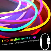 Новая Светодиодная гибкая световая полоса Открытый водонепроницаемый Неон линейный светильник гостиная Потолочный сенсорный затемнение 2835 лампа-патч полоса 12 В B2