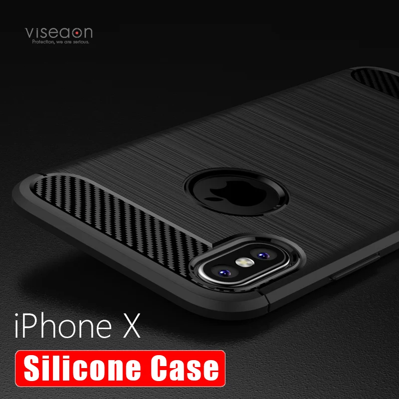 

New Arrival Black/Blue/Grey Soft TPU Cover Wire Drawing Business Case Protective Shell For iPhone 8