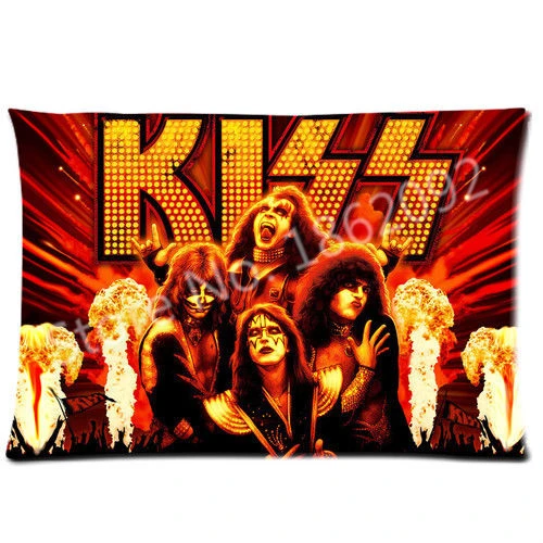 Hot Kiss Band Pillow Cover Case Heavy Rock Band Kiss Pillowcase Custom