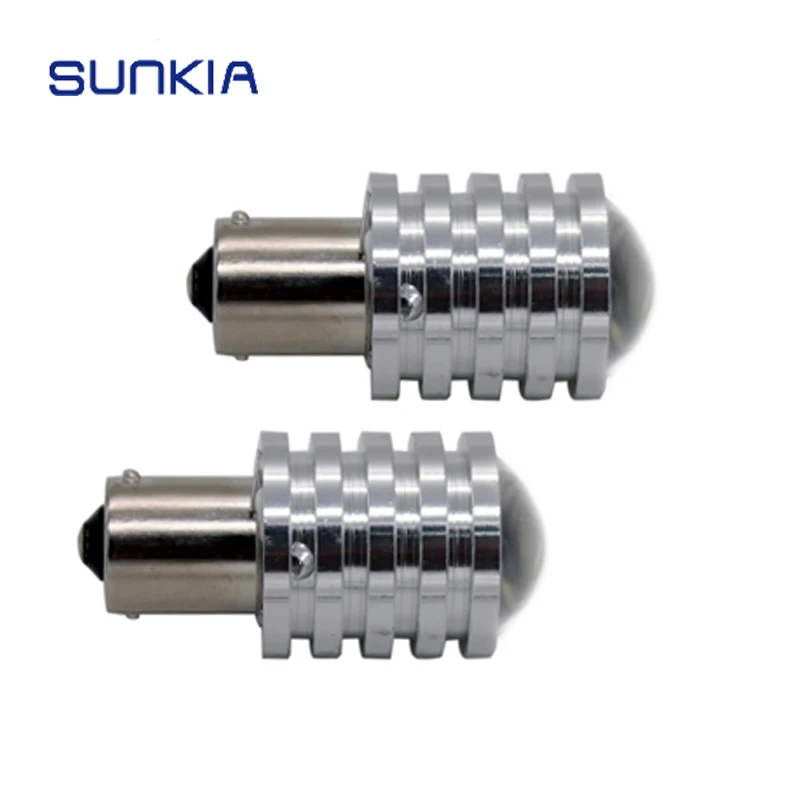 

SUNKIA 2Pcs/Lot High Bright Car Styling Auto LED Reverse Light P21W BA15S 1156 R3 12V 7w Bulb