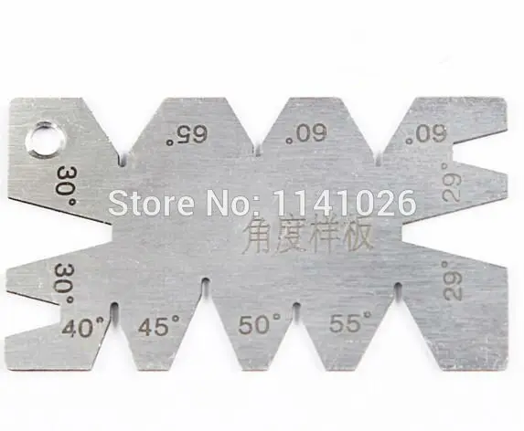 Free Shipping 1pcs Sliver Stainless Steel Screw Thread Cutting Angle Gage Gauge Measuring Tool