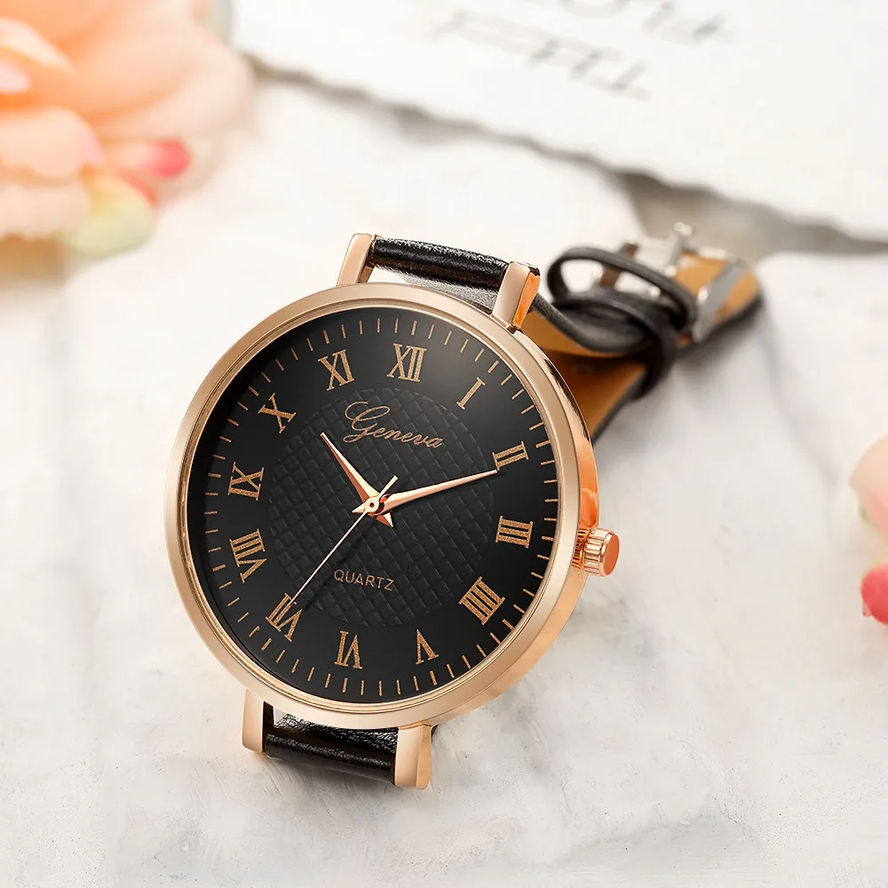 Повседневные женские часы с кожаным ремешком аналоговые кварцевые женские часы с круглым циферблатом женские часы платье женские часы подарок Relojes Para Mujer# W