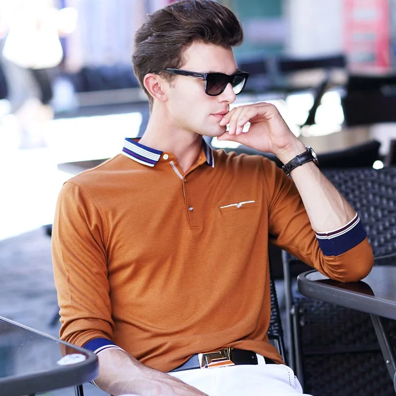Новинка, высокое качество, мужские повседневные Прямые одноцветные хлопковые модные рубашки с длинным рукавом и отложным воротником - Цвет: 8889yellow