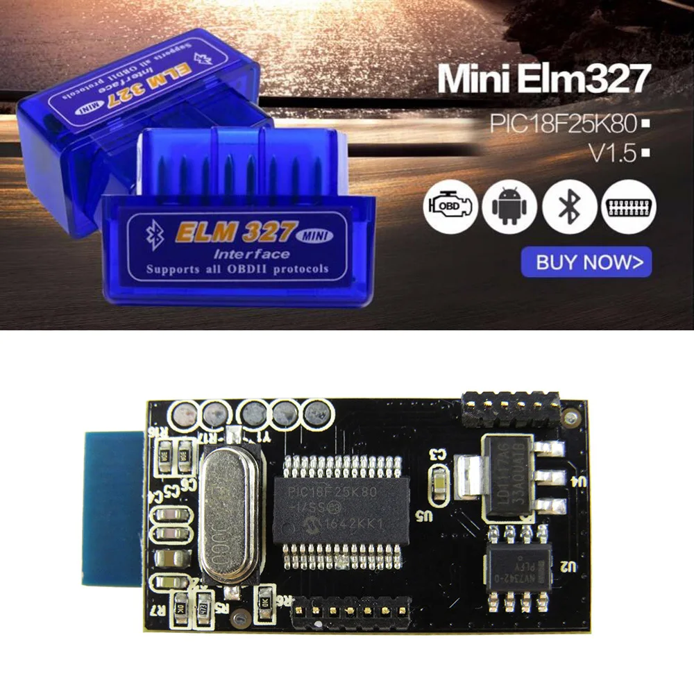 Автомобильный Стайлинг V1.5 супер мини ELM327 версия Bluetooth 1 5 с чипом OBD2/OBDII для Android