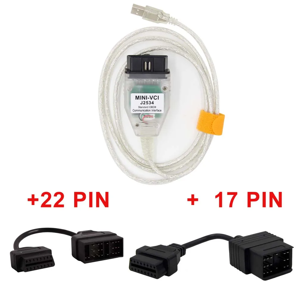 MINI VCI 22 Pin 17Pi Для TOYOTA MINI VCI J2534 V14.20.019 интерфейс ТИС Techstream FTDI FT232RQ чип MINIVCI J2534 OBD2 Диагностический кабель - Цвет: MINI VCI 22 Pin 17Pi