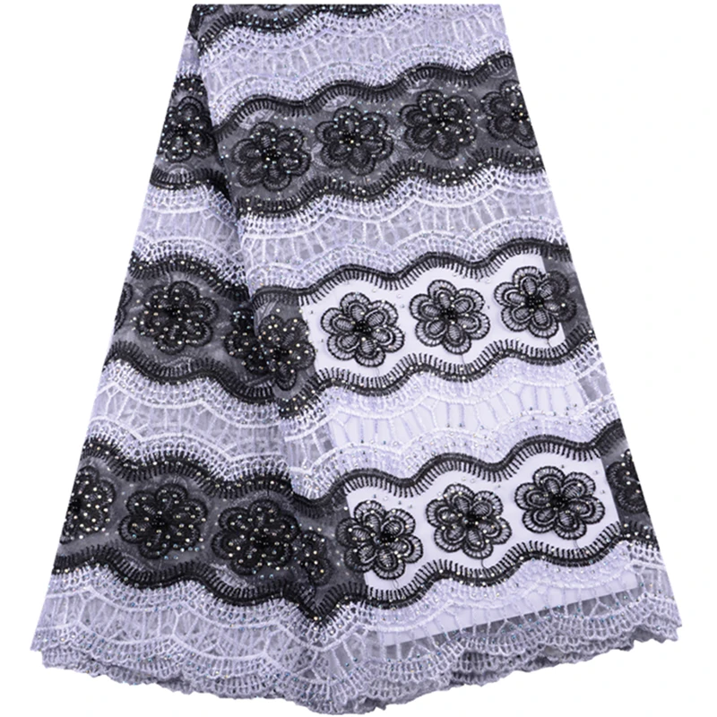 

African Tulle Lace Fabric 2019 African French Lace Fabric High Quality With Stones Nigerian Embroidery Tulle French Lace A1503