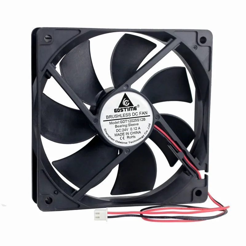 Gdstime 1 Piece 12cm 120mmx120mmx25mm DC Motor Cooling Fan 24V 120mm x