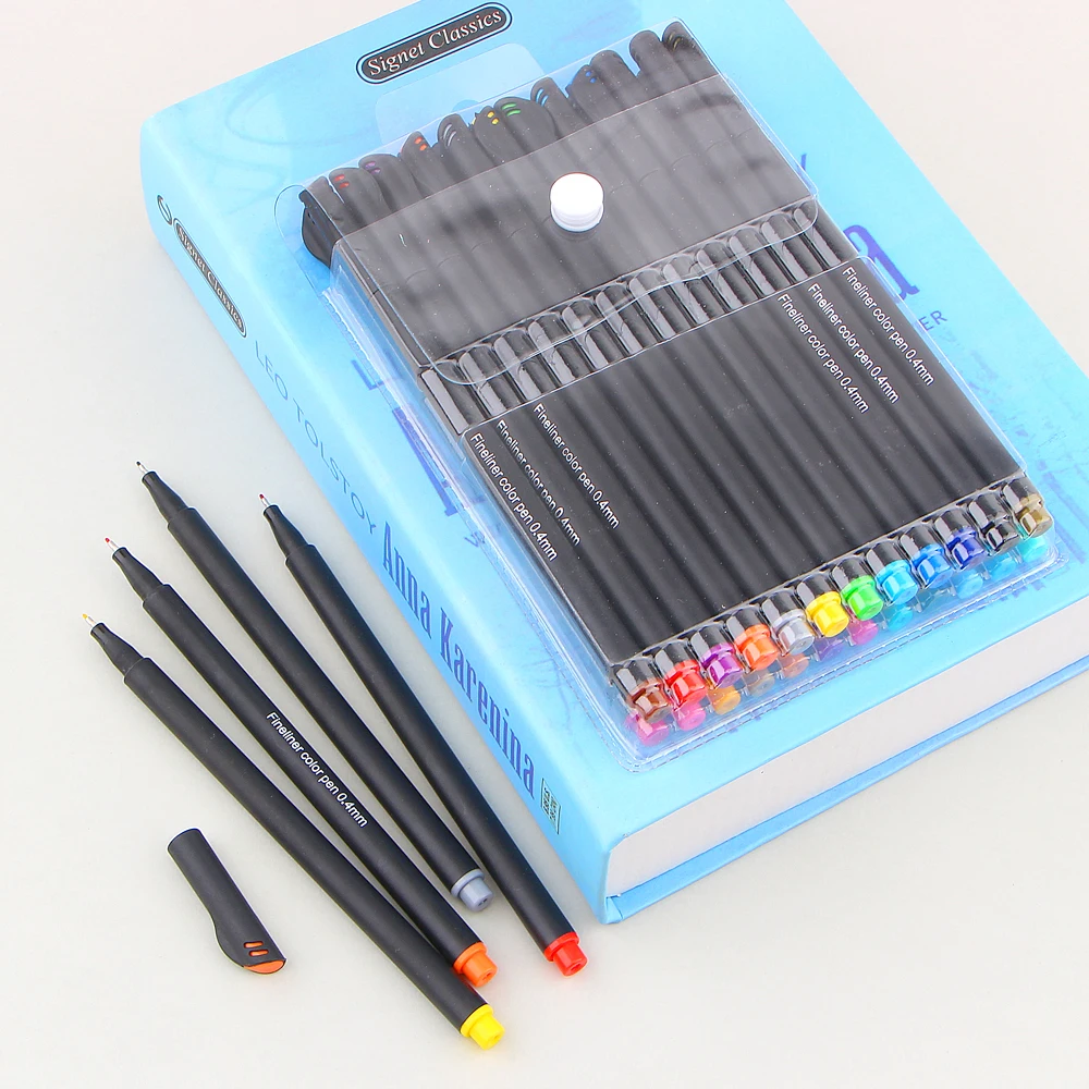 12/24 Colors 0.4mm Fine Tip Art Marker Pen Superfine Fineliner Pens ...