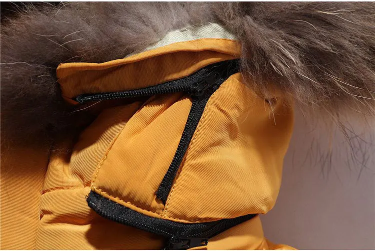 Для женщин Зимняя куртка-пуховик Мода Темперамент Длинная Куртка с секциями толстый меховой воротник с капюшоном Верхняя дикий теплое пальто