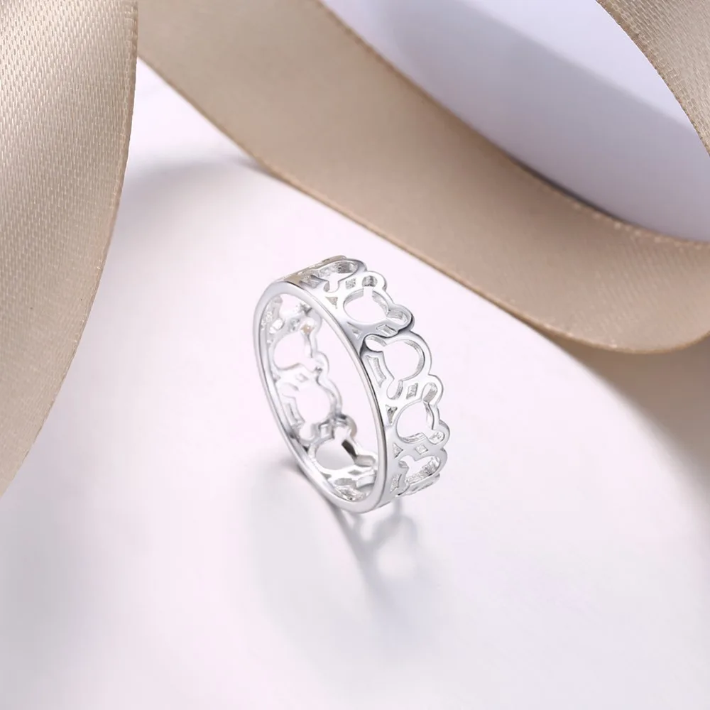 Полое головное кольцо с Микки Маусом классические аксессуары, ювелирные изделия 925 Модные посеребренные кольца для женщин подарок Bijoux